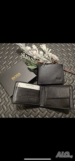 Мъжки портфейли естествена кожа на Armani и Boss