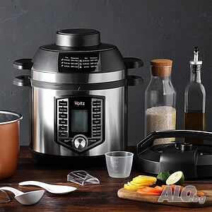 Мултикукър под налягане и Фритюрник Air Fryer 2в1, 6L, 44 функции, 12 програми