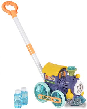 Играчка за сапунени балони Moni Toys - Влак, Blue Wheels