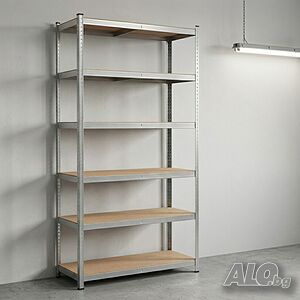 Професионален метален стелаж HÖGLER 222x110x50 см - 6 Рафта, до 1050 кг, регулируема височина