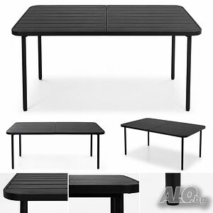 Правоъгълна градинска маса 140x80 см в елегантен черен цвят