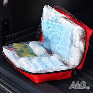 Автомобилна аптечка Carpoint с 40 части - Комплект за първа помощ в удобна чанта