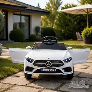 Бяла акумулаторна кола Mercedes Benz CLS350 с кожена седалка 12V