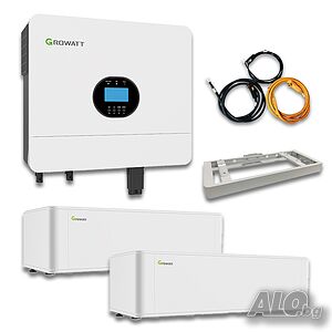 Комплект-Off-grid Инвертор Growatt SPF 6000 +LVБатерия Growatt ARK-2.5L-A1+Основа за батерия+Кабели