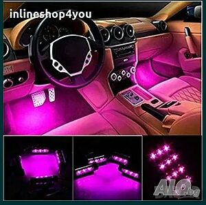 Автомобилно Цветно LED RGB осветление за автомобил кола с дистанционно