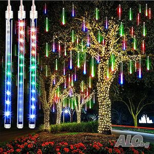 Коледни LED висулки падащ сняг METHEOR, 8 броя по 50 см, линия 3 метра, каскадно свързване