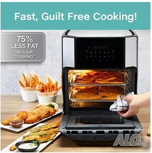 Еър фраер, Air Fryer фурна с горещ въздух JMK XXL 12 литра, 3000 W, 10 в 1, готвене без мазнина