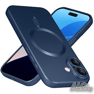 Матов Силиконов MAGSAFE Кейс за Apple iPhone 16 Plus със защита на камерите