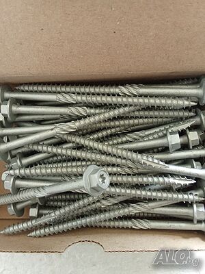Винт, винтове дърво 6x100, шестостенна глава,TORX, шайба, връх 17, цинк-ламелно покр.50бр
