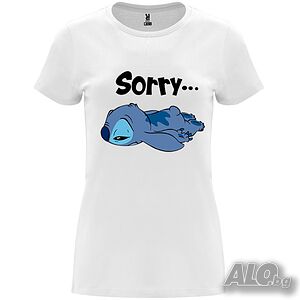 Нова дамска тениска със Стич - Sorry (Stitch)