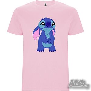 Нова сладка детска тениска със Стич - Sad Stitch в розов цвят