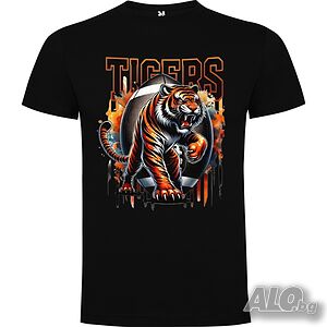 Нова детска тениска с Тигър - TIGERS в черен цвят