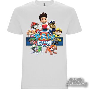 Нова детска тениска Пес Патрул (PAW Patrol) в бял цвят