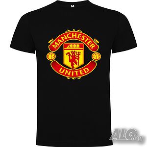 Нова мъжка тениска на футболния отбор Манчестър Юнайтед (Manchester United) в черен цвят