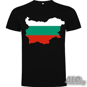Нова мъжка тениска с Картата на България в черен цвят