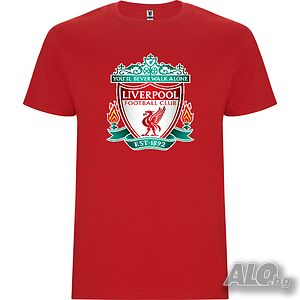 Нова мъжка тениска на футболния отбор Ливърпул (Liverpool) в червен цвят