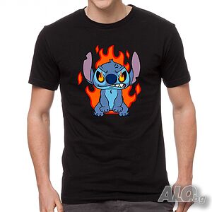 Нова мъжка тениска със Стич (Stitch) - Angry Stitch