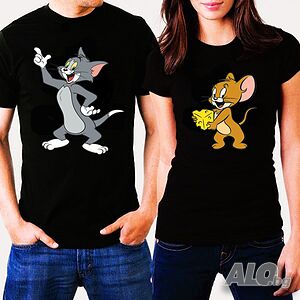 Тениски за двойки с Tom and Jerry (Том и Джери)