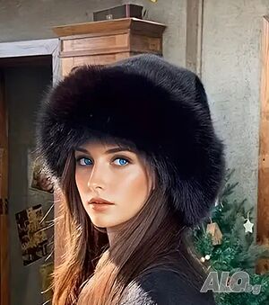Нова зимна шапка тип Калпак с черен цвят