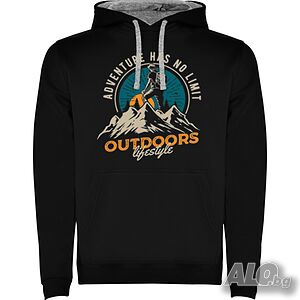 Нов суичър в черен цвят Adventure Has No Limit - OUTDOORS LIFESTYLE
