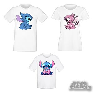 Тениски за цялото семейство със Стич (Stitch& Angel)