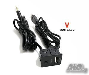AUX USB удължител за автомобил аукс усб панел за вграждане
