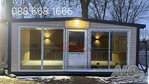 Офис Контейнер 300х600 с двускатен покрив / Контейнери / Фургони / Мобилни къщи от производител