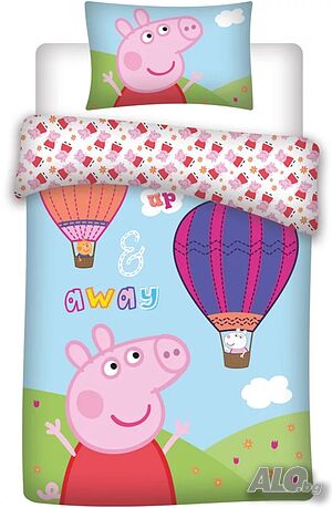 Детски спален комплект Peppa Pig, 2 части, 100х135 см