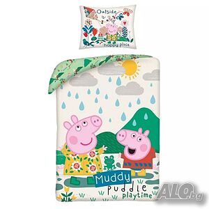Детски спален комплект Peppa Pig, 2 части, 140х200см