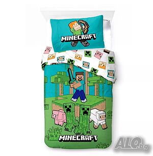 Спален комплект Minecraft/Майнкрафт, 100% памук, 2 части, 140x200 см