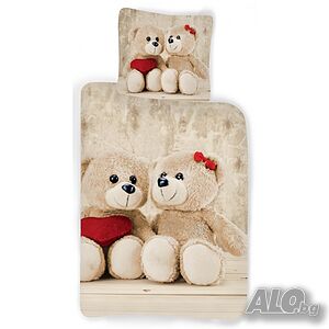 Детски спален комплект Teddy, 2 части, плик за завивка 100х140 см, калъфка за възглавница 40х45 см