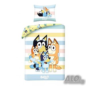 Детски спален комплект Bluey, 100% памук, 2 части, 140x200 см