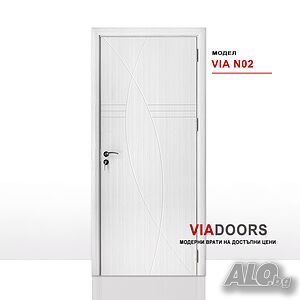MDF интериорна врата N02 Избелен Дъб | 70/80/90 см | Цена с Каса и пълен обков