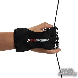 Ръкавица за стрелба с лък TopArchery Black, Размер S-XL, Протектор за три пръста
