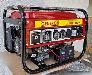 Генератор за ток 3.5KW - GENERON - МОНОФАЗЕН - Генератори за Ток - 100% медни намотки! Професионален