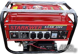 4.5 KW Бензинов Генератор за ток STARKWER с Ел стартер - Склад за Генератори за ток