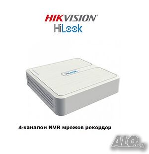 HIKVISION серия HiLook 4 канален NVR 6Mpx 1U мрежов рекордер