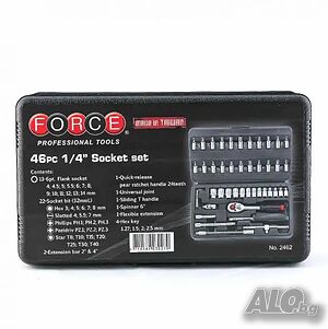 Гедоре 1/4 с 6-стенни вложки 46 части FORCE