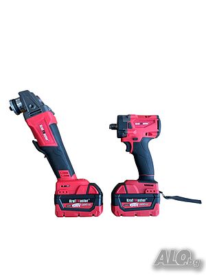 Комплект 2 в 1 KraftMaster Red Mx Fuel 36V - ъглошлайф + гайковерт