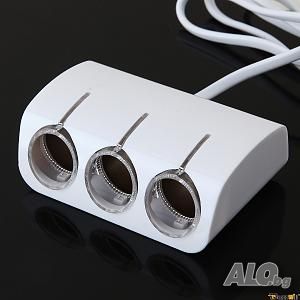 Мощен120 W разклонител - сплитер за запалка 3в1 + 2 USB OLESSON