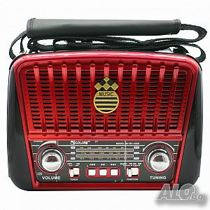 Ретро радио, колонка, FM+MP3+BT+солар, - Golon RX-456S Solar