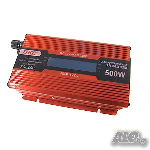 UKC автомобилен инвертор с дисплей 12V-220V 500W KC-500D