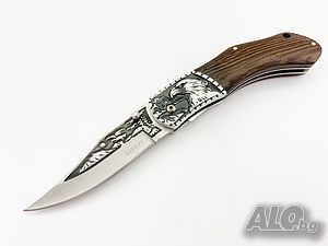 Руски сгъваем джобен нож с калъф”Беркут”/Орел/ сталь 65х13