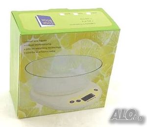 Дигитална кухненска везна с купа (тарелка) 5 kg, точност 1гр.