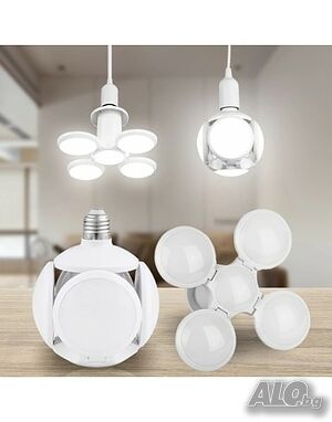 Сгъваема LED лампа 60W с форма на футболна топка фасунка E27