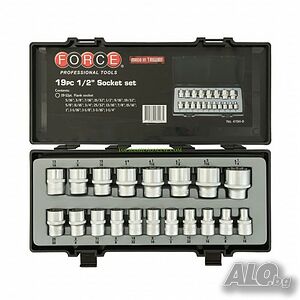 Вложки дванадесетостенни инчови Force 1/2”, 19 бр