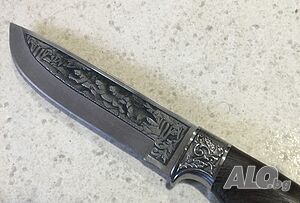 Богато гравиран ловен нож Ст. 65х13, размери 120х230