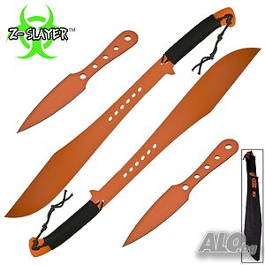 Мачете масивно голямо Zombie Apocalypse killer Orange к-кт 4 остриета