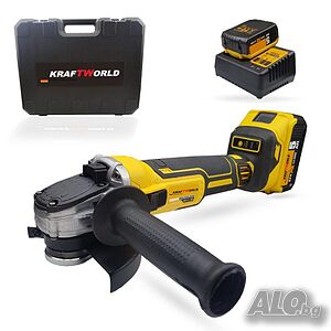 Немски Акумулаторен Безчетков Ъглошлайф KraftWorld 24V +...