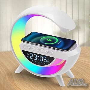 LED интелигентна лампа с безжично зарядно устройство 15 W, Bluetooth